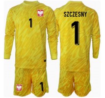 Polska Wojciech Szczesny #1 Bramkarskie Koszulka Podstawowa dzieci ME 2024 Długi Rękaw (+ krótkie spodenki)